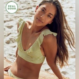 ‼️ Aerie Longline Ruffle Bikini Top